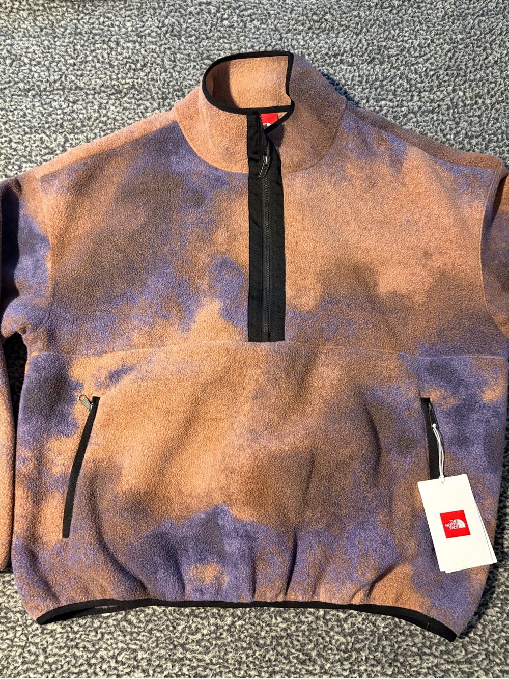 The North Face Men’s Size XL TNT Red Box Printed 1/2 Zip Fleece NWT!